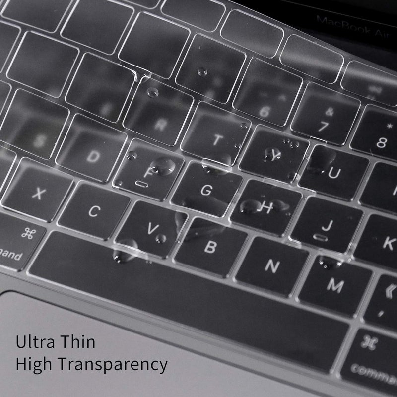 CaseBuy Premium Ultra Thin Keyboard Cover for 2019 2018 Release MacBook Air 13 Inch A1932 with Touch ID Soft-Touch TPU Keyboard Protective Skin - Image 5